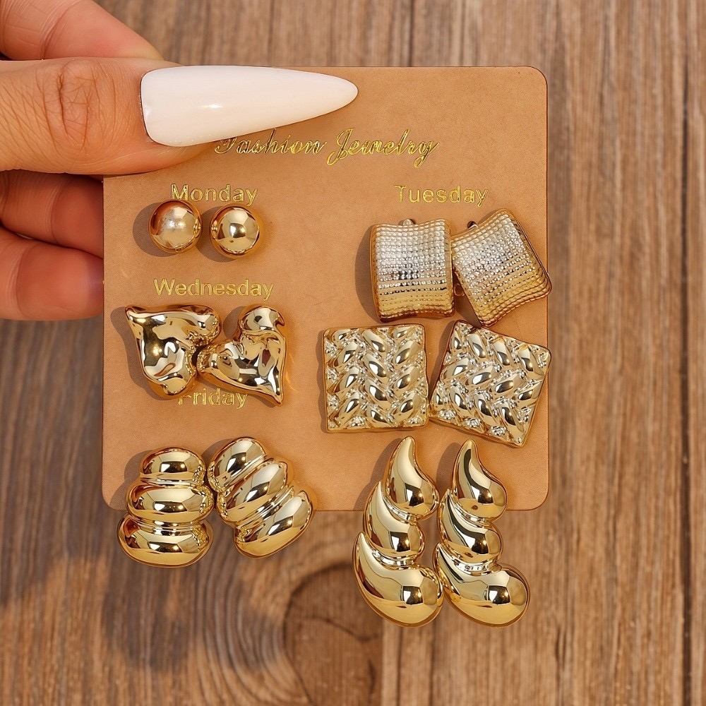 Bộ 6 Đôi Bông Tai & Dây Chuyền Boho Vàng NICIO | Phụ Kiện Áo Dài - Mê Áo Dài - ảnh chi tiết 8