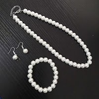 Trang sức cưới phụ nữ bộ đầy đủ: bông tai và vòng cổ ngọc trai thời trang - thumbnail 6