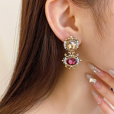 Bộ Vòng Cổ Kim Cương Vuông Cổ Điển | Phụ Kiện Áo Dài Phong Cách Cung Đình