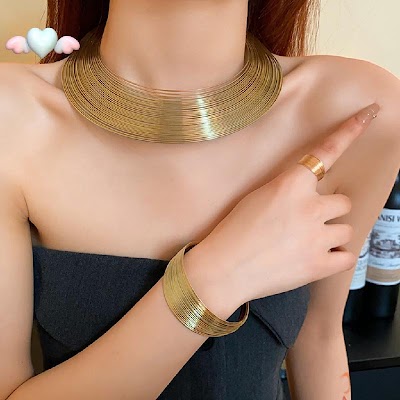 Vòng Cổ Kim Loại Nhiều Lớp Thời Trang | Trang Sức Phối Áo Dài Sang Trọng