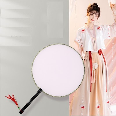 Quạt Tròn Lụa In Hình Cổ Trang | Phụ Kiện Chụp Ảnh Mê Áo Dài