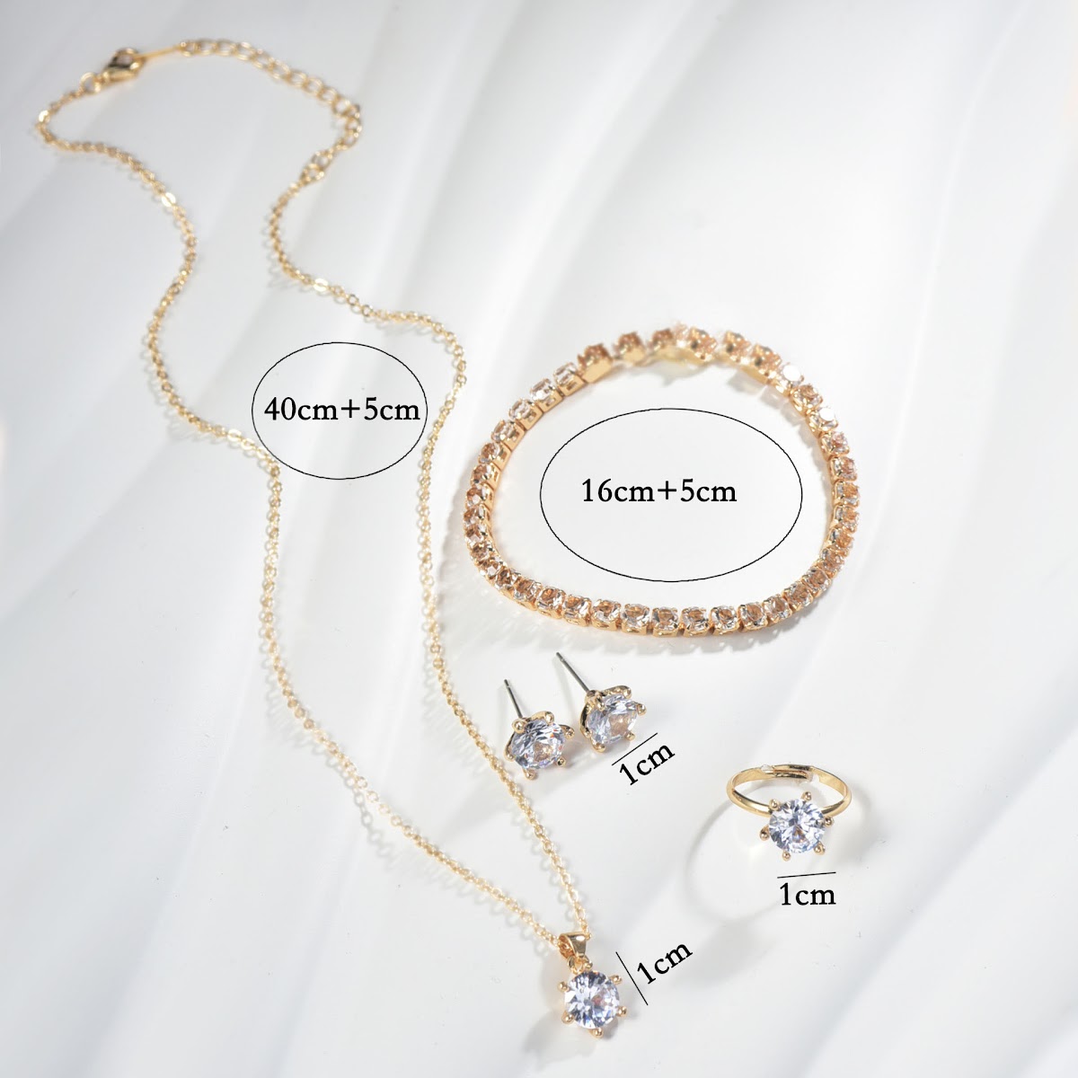 Bộ Trang Sức 4 Món Kim Cương Sang Trọng | Phụ Kiện Mê Áo Dài - ảnh chi tiết 7