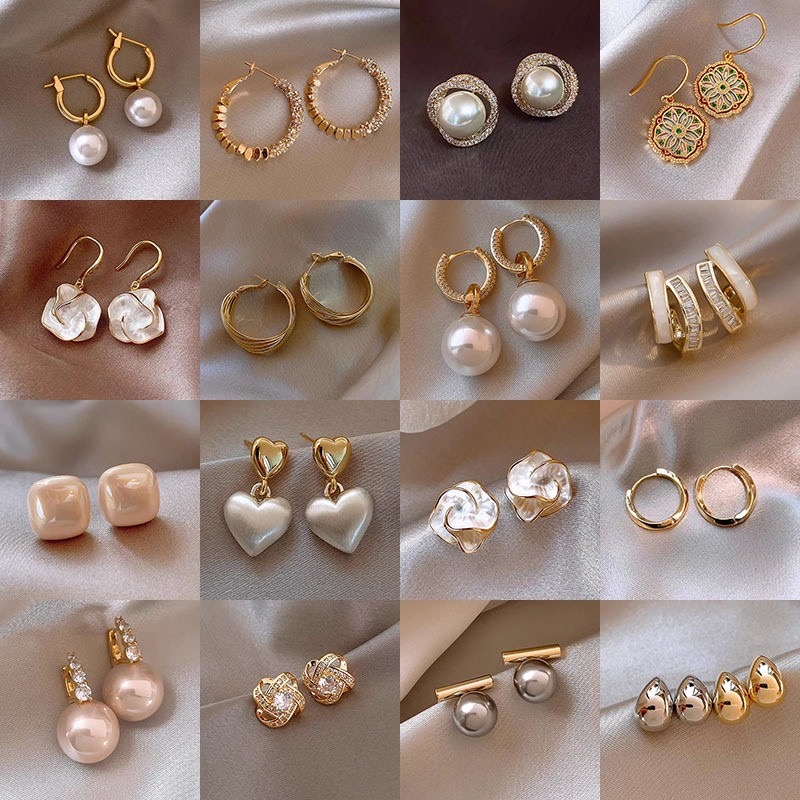 Bông Tai Nữ Phong Cách Hàn Quốc | Phụ Kiện Trang Sức Mặc Áo Dài Sang Trọng - ảnh chi tiết 4