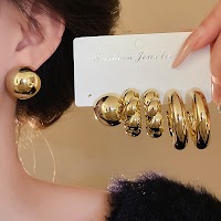 Bộ 6 Bông Tai Hình Học Mạ Vàng | Phụ Kiện Áo Dài Sang Trọng Mê Áo Dài - thumbnail 8