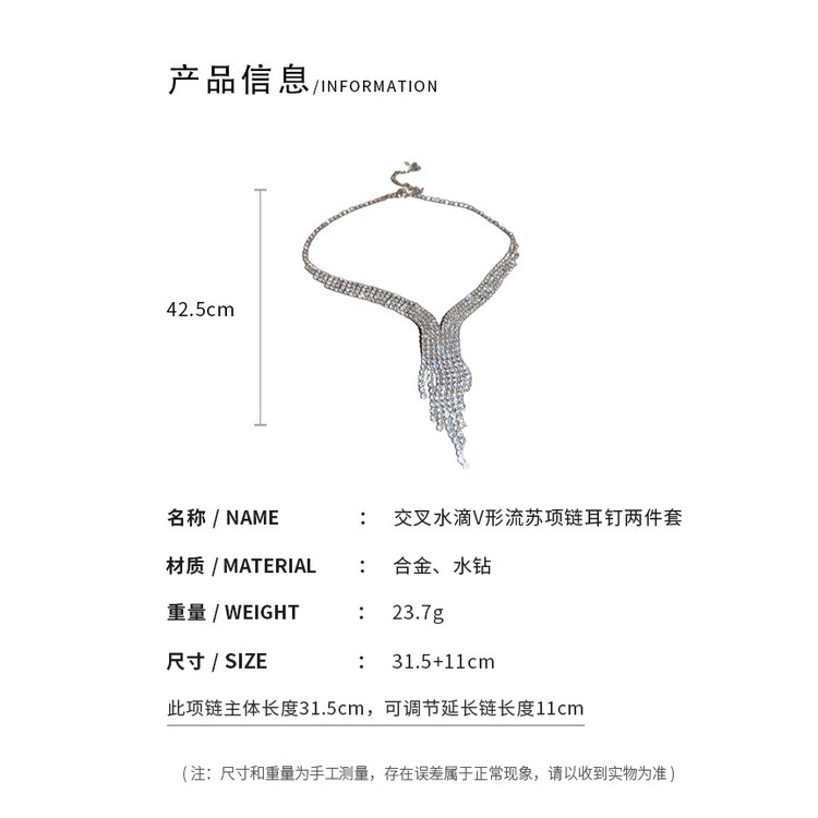 Bộ Vòng Cổ & Bông Tai Kim Cương Nhẹ Sang Trọng Không Dị Ứng Âu Mỹ - ảnh chi tiết 9
