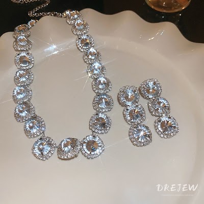 Bộ Trang Sức Drejew Hoa Tròn Kim Cương | Phụ Kiện Áo Dài - Mê Áo Dài