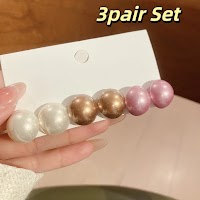 AWNGD 3 / 6 Đôi Bông Tai Giả, Bông Tai Champagne Sang Trọng Đơn Giản, Kích Cỡ Khác Nhau Nhẹ Tai Trang Sức Thời Trang Nữ - thumbnail 13
