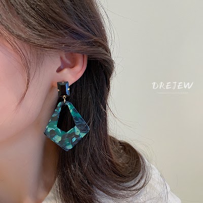 DREJEW Bông Tai Kim Bạc Acrylic Kiểu Hình Học Đơn Giản Thời Trang Cho Nữ