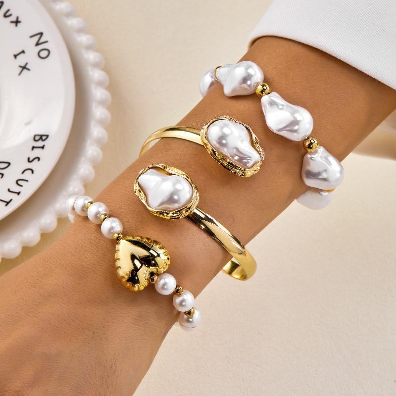 Vòng tay nữ vintage hình học mở, phóng đại không đều, nhiều lớp - ảnh chi tiết 22