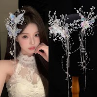 Kẹp Tóc Tua Rua Hình Bướm Pha Lê | Phụ Kiện Mặc Áo Dài Mê Áo Dài - thumbnail 3