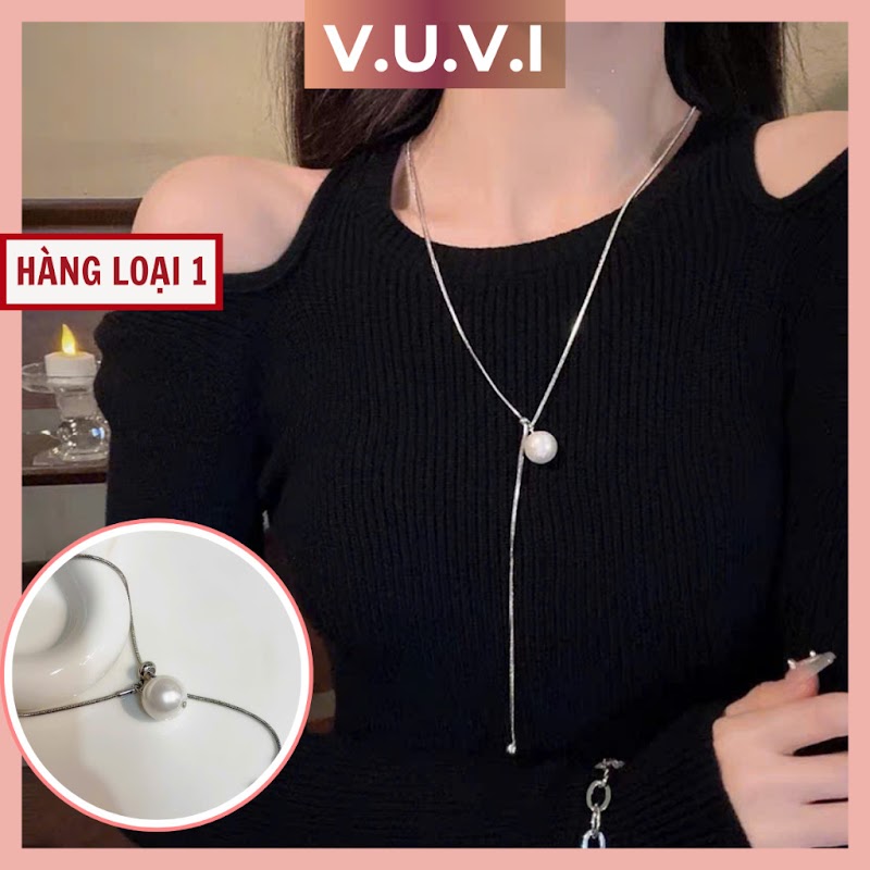 Dây Chuyền Ngọc Trai To Rua Dài VUVI Nữ Tính Thời Trang Nổi Bật Phụ Kiện thời Trang Mới 2025 - cho áo dài áo hở cổ