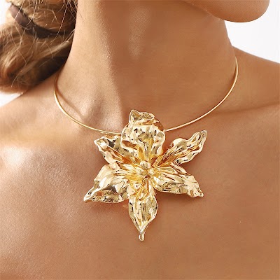 Vòng Cổ Choker Hoa To Hợp Kim Âu Mỹ | Trang Sức Mê Áo Dài
