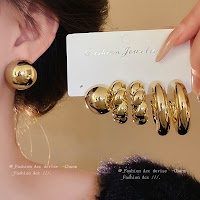 Bông Tai Bầu Dục Hàn Quốc Thanh Lịch | Phụ Kiện Áo Dài - Mê Áo Dài - thumbnail 5