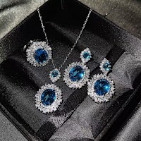 Bộ Trang Sức Zircon Xanh Cổ Điển | Phụ Kiện Áo Dài - Mê Áo Dài - thumbnail 5