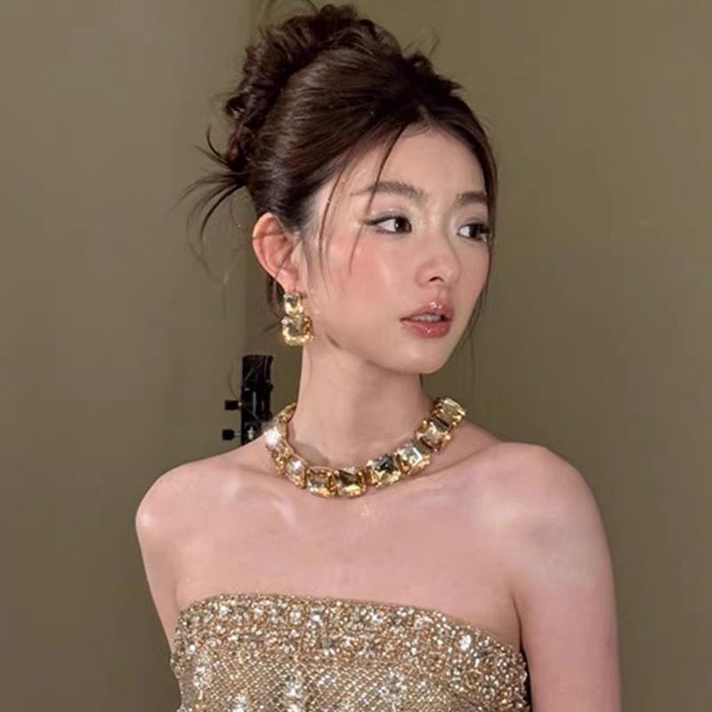 Bộ Bông Tai Và Vòng Cổ Cao Cấp Dáng Thả | Phụ Kiện Áo Dài - Mê Áo Dài - ảnh chi tiết 5