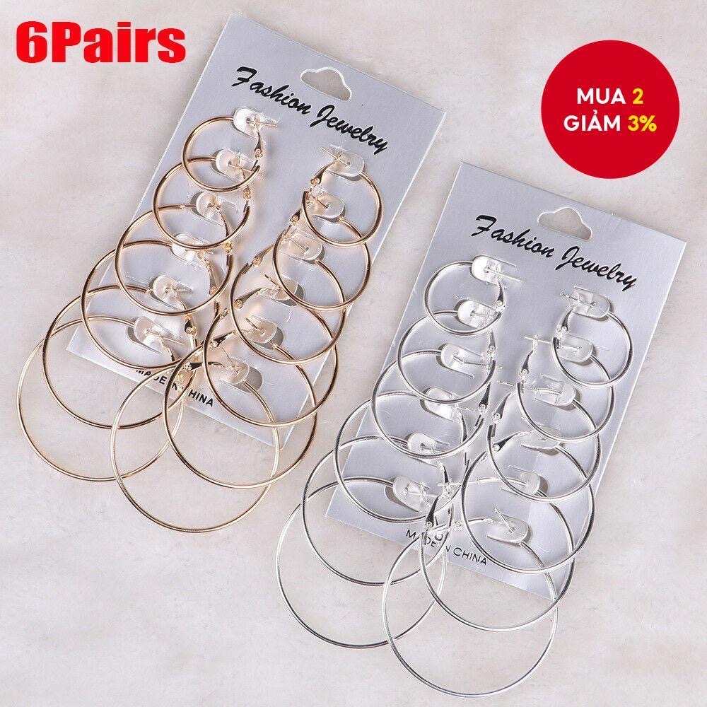 Bộ 6 Bông Tai Hợp Kim Thời Trang | Phụ Kiện Mặc Áo Dài Hiện Đại - Mê Áo Dài - ảnh chính