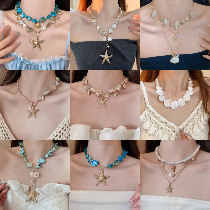 Vòng Cổ Vỏ Sò Sao Biển Bohemian | Phụ Kiện Chụp Ảnh Áo Dài Ngoài Trời - ảnh chính