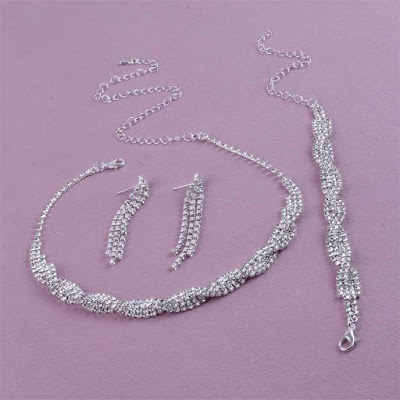 Bộ 3 Trang Sức Pha Lê Dự Tiệc Sang Trọng | Phụ Kiện Áo Dài - Mê Áo Dài