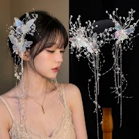 Kẹp Tóc Tua Rua Hình Bướm Pha Lê | Phụ Kiện Mặc Áo Dài Mê Áo Dài - thumbnail 5