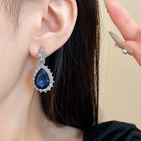 Bộ Vòng Cổ Giọt Nước Kim Cương Vuông Cao Cấp | Trang Sức Phụ Kiện Mặc Áo Dài Mê Áo Dài - thumbnail 12