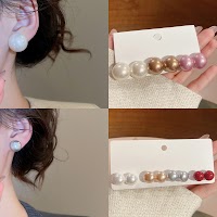 Bộ Bông Tai Ngọc Trai Tròn Retro Thanh Lịch - Phụ Kiện Thời Trang Cao Cấp Cho Nữ