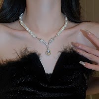 Bộ Dây Chuyền Bông Tai Ngọc Trai Giọt Nước Thanh Lịch | Trang Sức Mê Áo Dài - thumbnail 2