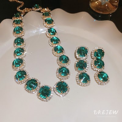 Bộ Trang Sức Drejew Hoa Tròn Kim Cương | Phụ Kiện Áo Dài - Mê Áo Dài