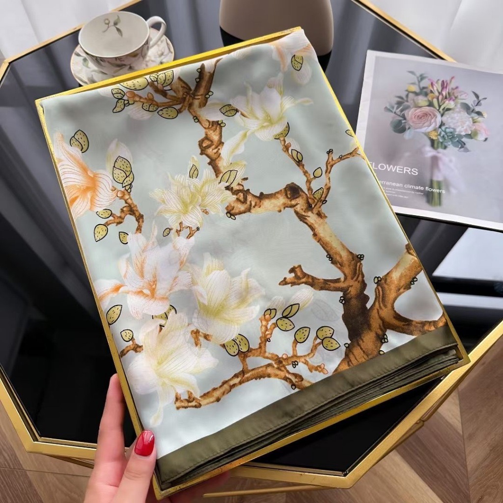 Khăn Lụa Mỏng Mùa Xuân Cao Cấp 180x90cm | Phụ Kiện Mê Áo Dài - ảnh chi tiết 3