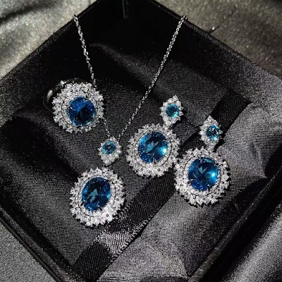 Bộ Trang Sức Zircon Xanh Cổ Điển | Phụ Kiện Áo Dài - Mê Áo Dài