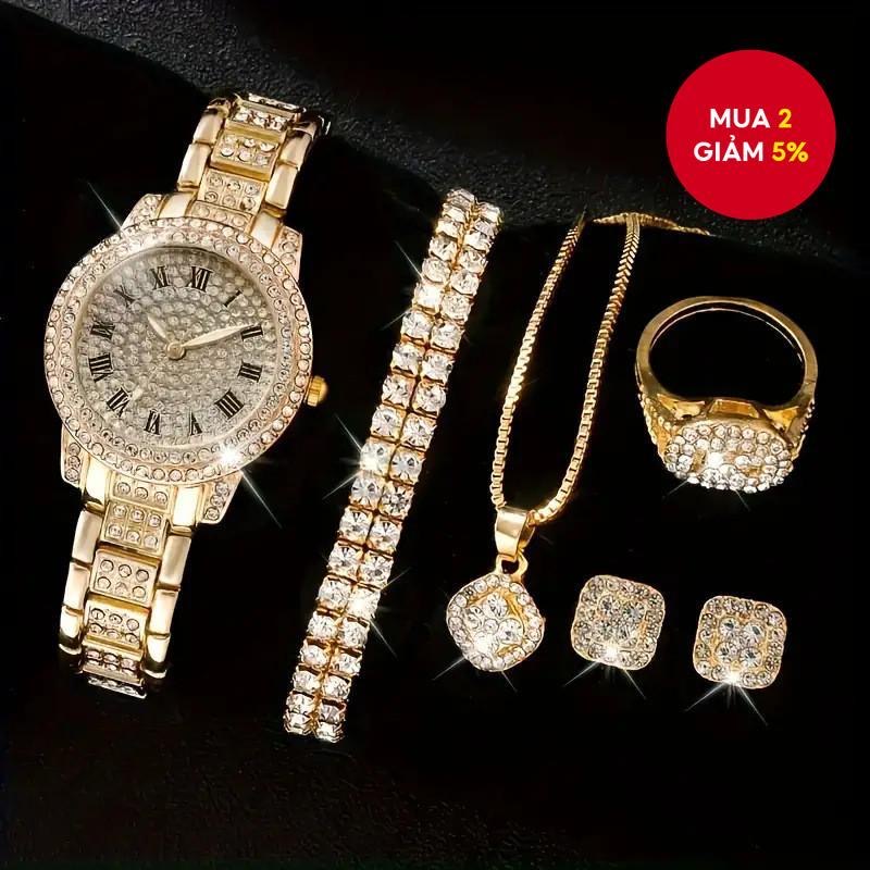 Bộ Đồng Hồ Thạch Anh Kim Cương Giả | Phong Cách Sang Trọng 6 Chiếc