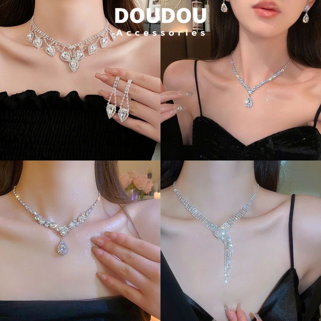 Bộ Vòng Cổ Kim Cương Lấp Lánh | Phụ Kiện Áo Dài Sang Trọng - Mê Áo Dài - ảnh chi tiết 6