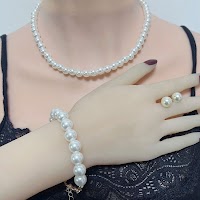 Trang sức cưới phụ nữ bộ đầy đủ: bông tai và vòng cổ ngọc trai thời trang - thumbnail 9