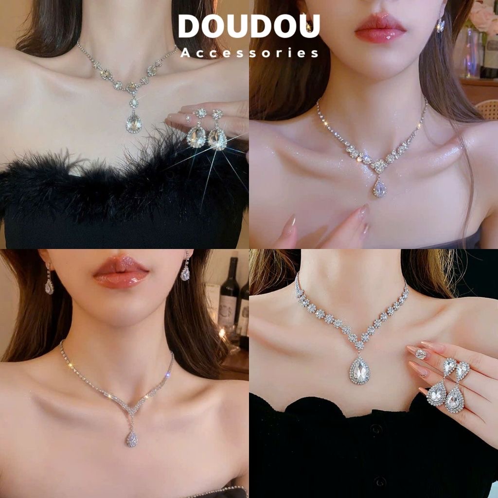 Bộ Vòng Cổ Kim Cương Lấp Lánh | Phụ Kiện Áo Dài Sang Trọng - Mê Áo Dài - ảnh chi tiết 9