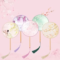 Quạt Tròn Lụa In Hình Cổ Trang | Phụ Kiện Chụp Ảnh Mê Áo Dài - thumbnail 8