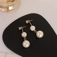 Khuyên tai dạng chuỗi đính hạt ngọc trai giả lớn phong cách thanh lịch sang trọng mới cho nữ - thumbnail 3