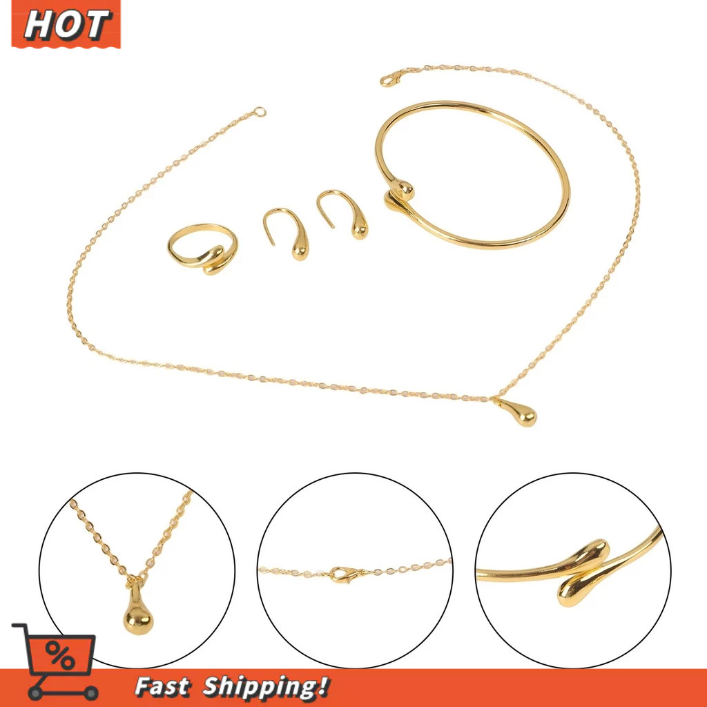 Bộ Trang Sức 4 Món Giọt Nước Công Tinh Tế | Phụ Kiện Mặc Áo Dài Sang Trọng - ảnh chi tiết 4