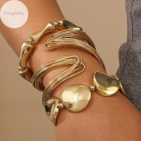 Vòng tay nữ vintage hình học mở, phóng đại không đều, nhiều lớp - thumbnail 18