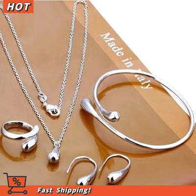 Bộ Trang Sức 4 Món Giọt Nước Công Tinh Tế | Phụ Kiện Mặc Áo Dài Sang Trọng