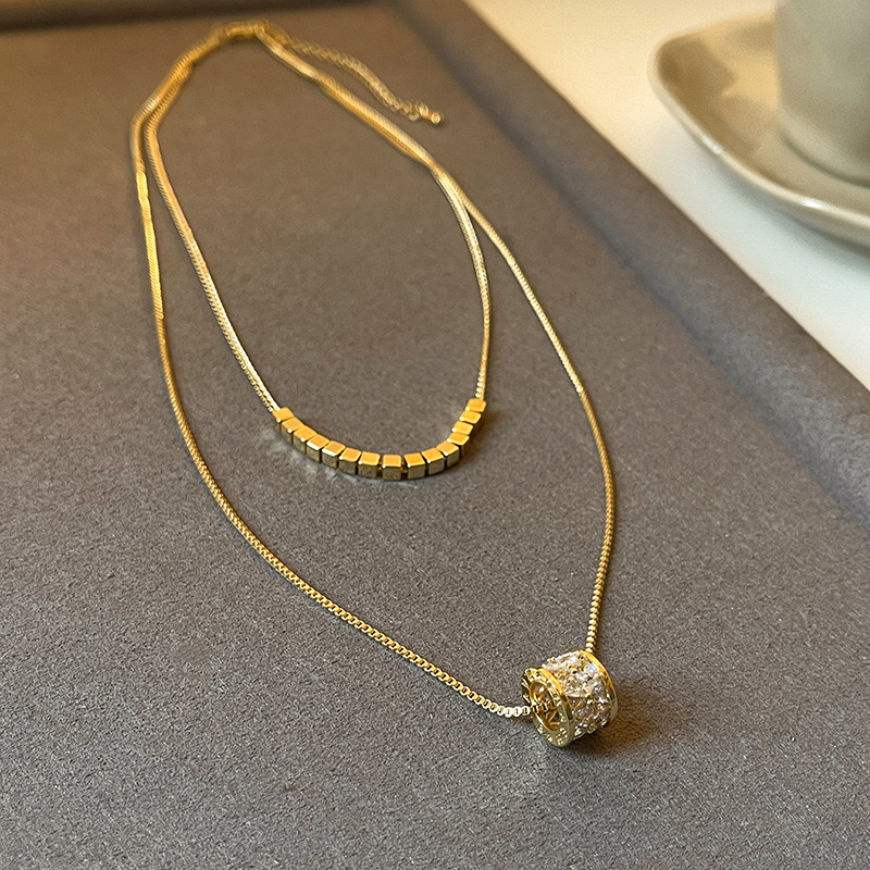 Vòng Cổ Mạ Zircon Hai Lớp | Trang Sức Dainty Cao Cấp Cho Áo Dài - ảnh chi tiết 3