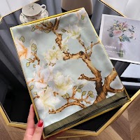 Khăn Lụa Mỏng Mùa Xuân Cao Cấp 180x90cm | Phụ Kiện Mê Áo Dài - thumbnail 3