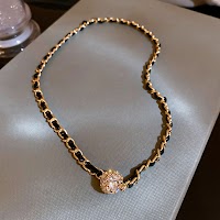 Vòng Cổ Dây Xích Bện Từ Tính Đính Đá Lấp Lánh | Phụ Kiện Áo Dài Gợi Cảm - thumbnail 9