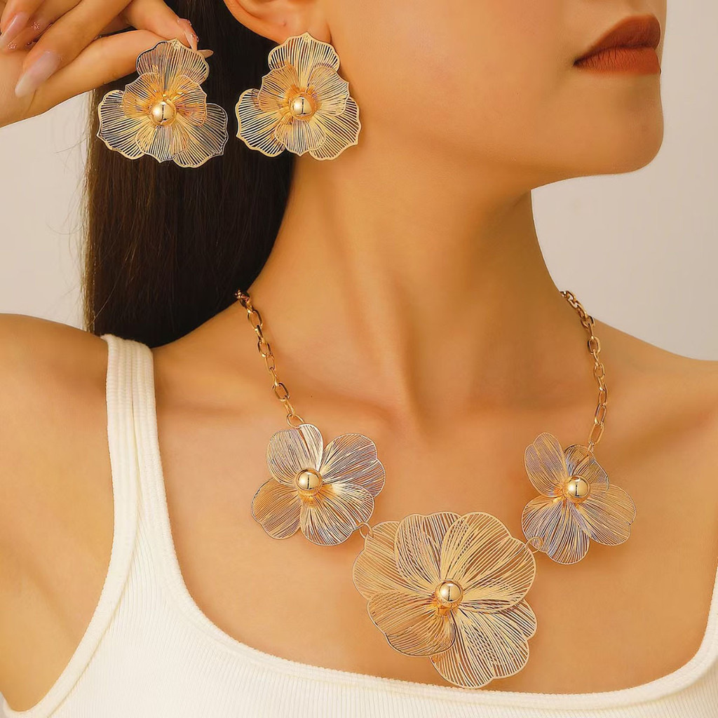 Bộ Trang Sức Vòng Cổ Bông Tai Retro Cao Cấp | Phụ Kiện Áo Dài Sang Trọng - ảnh chính