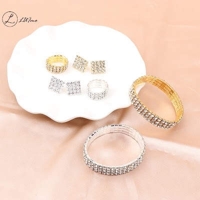 Combo 4 Món Trang Sức Đính Đá Lấp Lánh | Phụ Kiện Mặc Áo Dài Mê Áo Dài