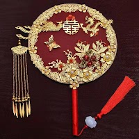 Quạt Tròn Cô Dâu Cổ Điển | Phụ Kiện Chụp Cưới Áo Dài Độc Đáo - thumbnail 12