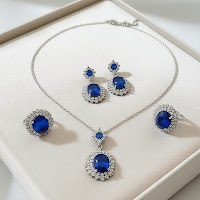 Bộ Trang Sức Cưới Đá Xanh CZ | Phụ Kiện Áo Dài Sang Trọng Mê Áo Dài