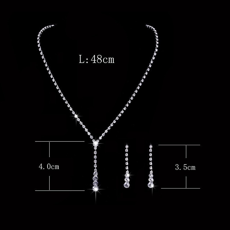 Bộ Trang Sức Cô Dâu Bạc | Kim Cương Giả Tinh Tế Cho Ngày Cưới - ảnh chi tiết 6